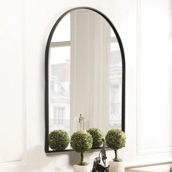 se précipiter pour acheter MACABANE Miroir Forme Arc Métal Noir – TALYA 4