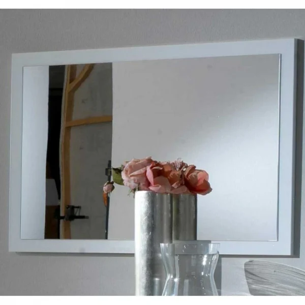 pas cher marque Dansmamaison Miroir Laqué Blanc Brillant – AREZZO – L 110 X L 2 X H 80 Cm 1