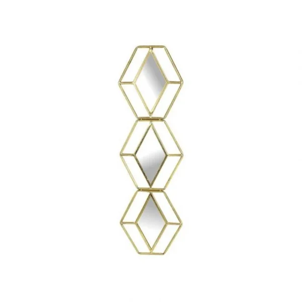 soldes en ligne L’Héritier Du Temps Miroir Losange Décoration Glace Murale Verticale En Métal Doré 1,5x… 1