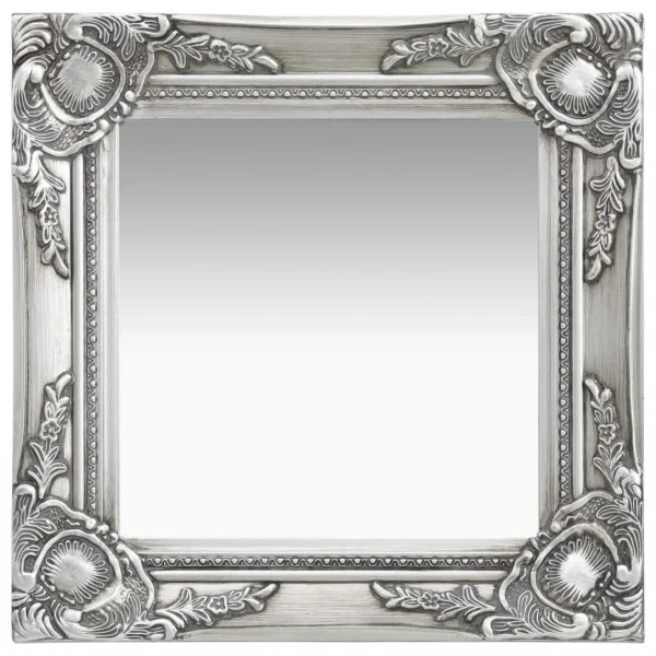 Decoshop26 Miroir Mural Carré Style Baroque 40×40 Cm Argenté DEC022848 soldes en ligne 1