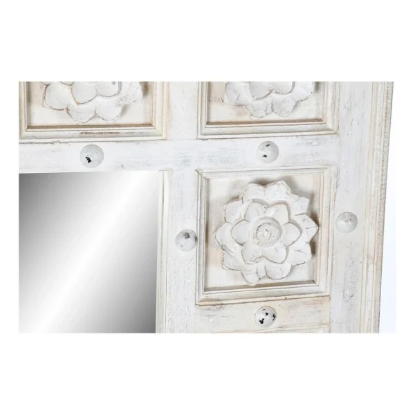 Promotio de vente Miroir Mural DKD Home Decor Blanc Bois De Manguier (93.5 X 4.7 X 120.3… 4