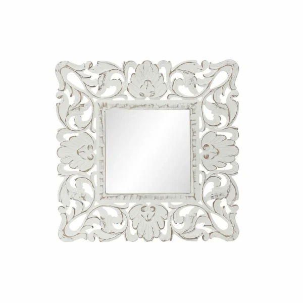 soldes pas cher Miroir Mural DKD Home Decor Blanc Bois MDF (60 X 2 X 60 Cm) 1