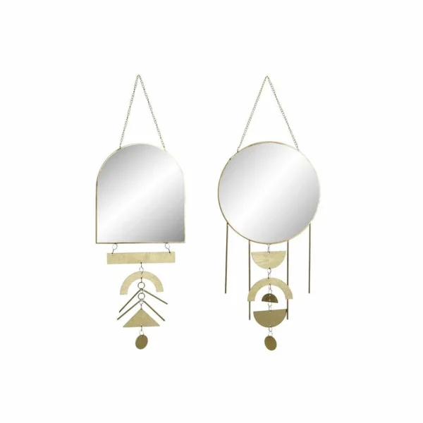 Miroir Mural DKD Home Decor Doré Métal (40.5 X 20 X 0.3 Cm) (2 Pcs) Pas Cher Magasin Soldes 1