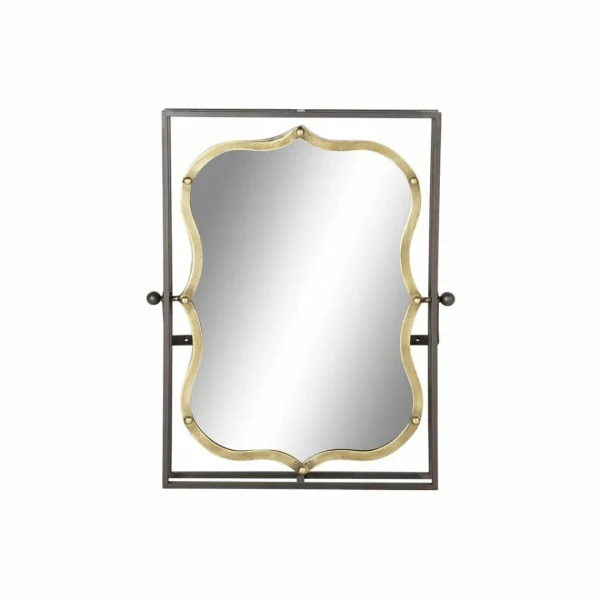 Miroir Mural DKD Home Decor Noir Métal Doré (51.5 X 12 X 65 Cm) site soldes 1