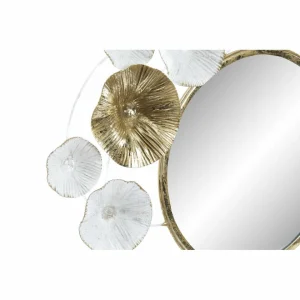 Miroir Mural DKD Home Decor Verre Doré Métal Blanc Fleurs (60 X 5 X … Retour Facile et Gratuit 6