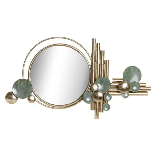 Nouvelle tendance Miroir Mural DKD Home Decor Verre Doré Métal Vert (89.5 X 9 X 51 Cm) 1