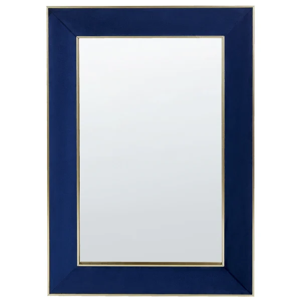 Beliani Miroir Mural En Velours Bleu 50 X 150 Cm LAUTREC en promotion 1