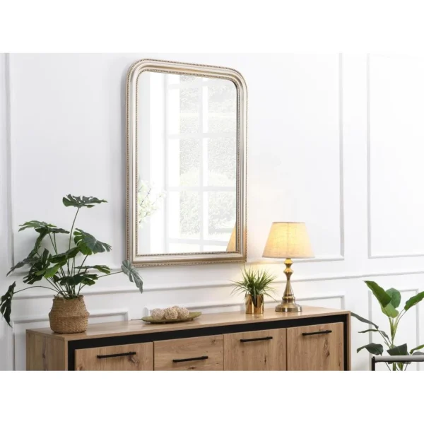 Vente-unique Miroir Style Vintage En Bois De Paulownia – L. 80 X H. 110 Cm – Champa… mode pas chere 1