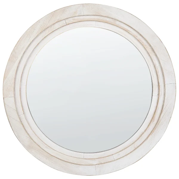 Beliani Miroir Mural Rond Blanc Cassé ø 60 Cm DELICIAS boutique pas cher 1