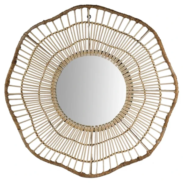 excellente qualité Rendez Vous Déco Miroir Oliva En Rotin D67 Cm 4