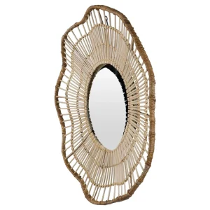 excellente qualité Rendez Vous Déco Miroir Oliva En Rotin D67 Cm 15