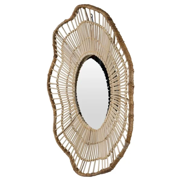 excellente qualité Rendez Vous Déco Miroir Oliva En Rotin D67 Cm 6