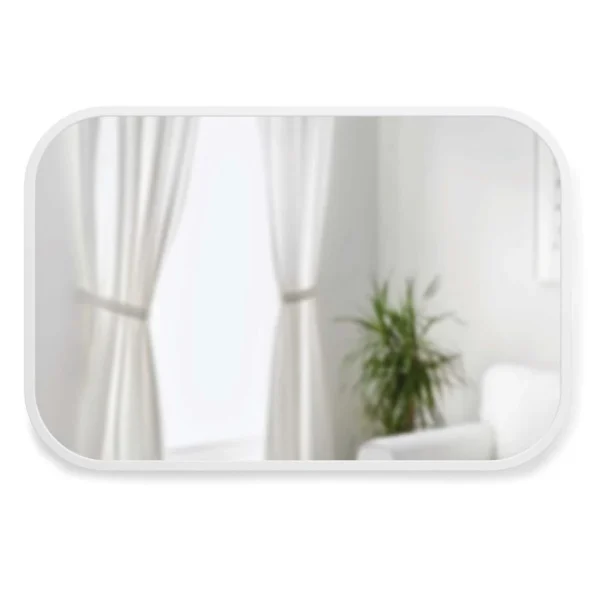 Umbra Miroir Rectangulaire Rebord Caoutchouc 61 X 91 Cm Hub Blanc. pas cher en ligne 5