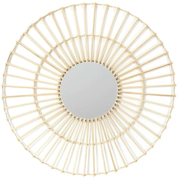 The Home Deco Factory Miroir Rond En Rotin 75 Cm Sun. fashioniable 1