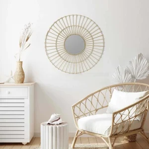 The Home Deco Factory Miroir Rond En Rotin 75 Cm Sun. fashioniable 8