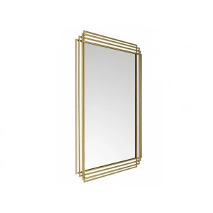 Vente-unique Miroir Art Déco En Métal SAMBA – L.80 X H. 110 Cm – Doré Paris 11