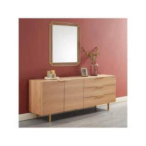 Vente-unique Miroir Art Déco En Métal SAMBA – L.80 X H. 110 Cm – Doré Paris 15