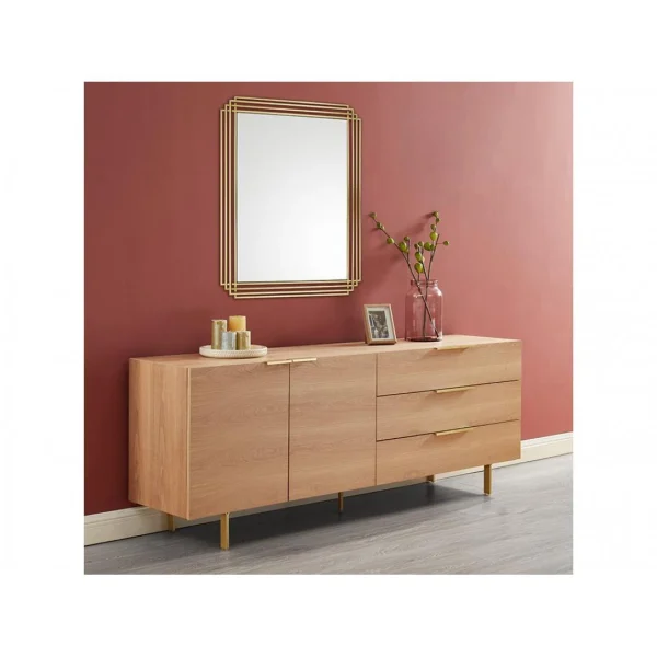 Vente-unique Miroir Art Déco En Métal SAMBA – L.80 X H. 110 Cm – Doré Paris 6