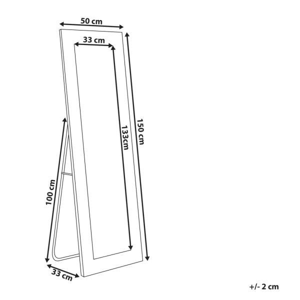 Beliani Miroir Sur Pied En Velours Bleu 50 X 150 Cm LAUTREC site en ligne 3