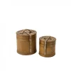 Dansmamaison Set De 2 Coffre Rond Bois Beige – L 27 X L 25,5 X H 26 Cm dernières 14