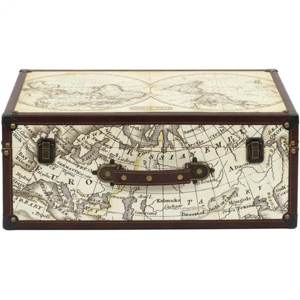 The Home Deco Factory Set De 2 Malles En Bois Mappemonde. De super promotions disponibles 4