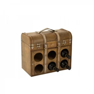 Dansmamaison Valise Vin 6 Bouteilles Bois Beige – L 42,5 X L 24 X H 38,5 Cm Meilleur Service 10