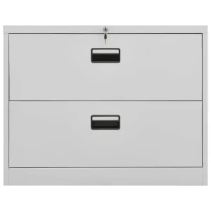 VidaXL Classeur Gris Clair 90x46x72,5 Cm Acier vente pas cher 11