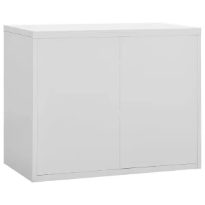 VidaXL Classeur Gris Clair 90x46x72,5 Cm Acier vente pas cher 15