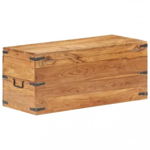 en ligne officielle VidaXL Coffre 90x40x40 Cm Bois D’acacia Solide 15