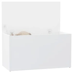 mode VidaXL Coffre De Rangement Blanc 84x42x46 Cm Bois D’ingénierie 11