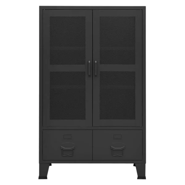 VidaXL Coffre De Rangement Industriel Noir 70x40x115 Cm Métal outlet 3