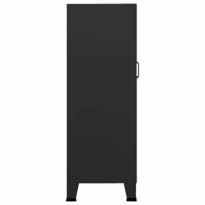 VidaXL Coffre De Rangement Industriel Noir 70x40x115 Cm Métal outlet 11