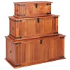 en solde VidaXL Coffres De Rangement 3 Pcs Bois D’acacia Solide 13