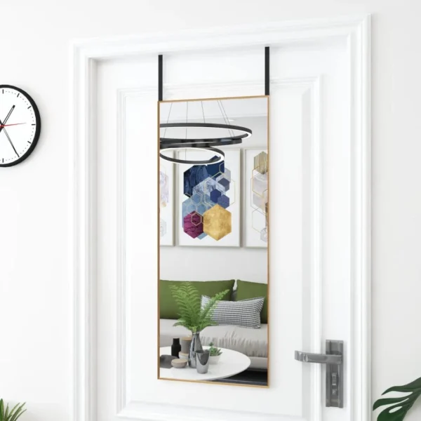 vente en ligne pas cher VidaXL Miroir De Porte Doré 40×100 Cm Verre Et Aluminium 1