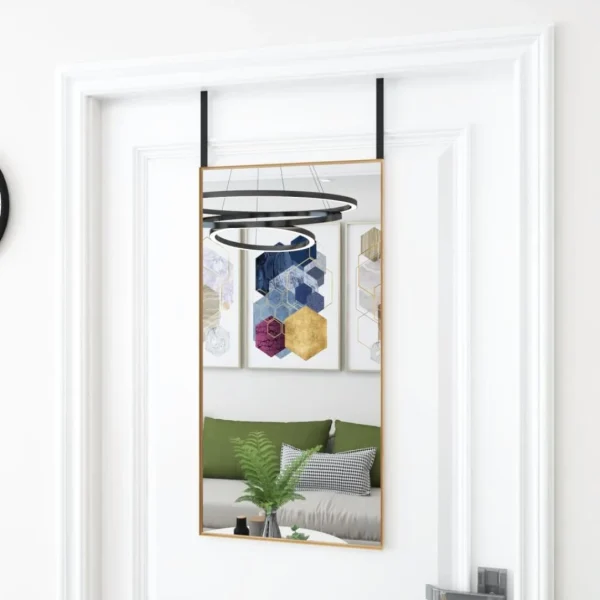 VidaXL Miroir De Porte Doré 40×80 Cm Verre Et Aluminium soldes de Noël 1