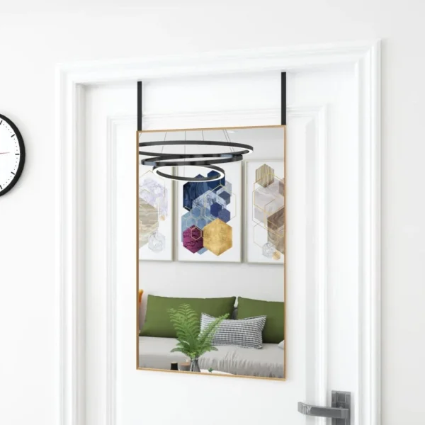 VidaXL Miroir De Porte Doré 50×80 Cm Verre Et Aluminium soldes luxe 1