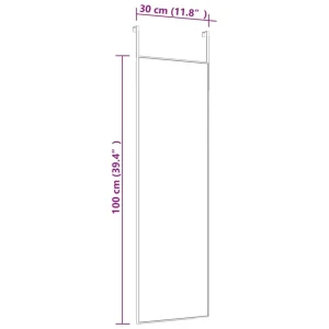 en promotion VidaXL Miroir De Porte Noir 30×100 Cm Verre Et Aluminium 12