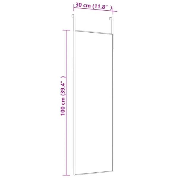 en promotion VidaXL Miroir De Porte Noir 30×100 Cm Verre Et Aluminium 5