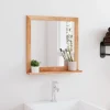 VidaXL Miroir Mural 55×55 Cm Bois Massif De Noyer site pas cher 13