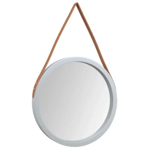 nouveau produit VidaXL Miroir Mural Avec Sangle Argenté Ø 45 Cm 9