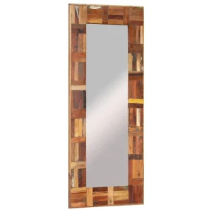 qualité supérieure VidaXL Miroir Mural Bois Massif De Récupération 50×110 Cm 8