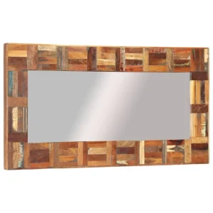 qualité supérieure VidaXL Miroir Mural Bois Massif De Récupération 50×110 Cm 10